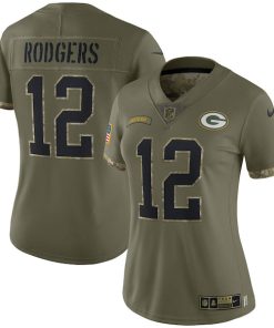 Aaron Rodgers Green Bay Packers Nike Women's 2022 Salute To Service Limited Jersey - Olive
