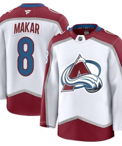 Cale Makar Colorado Avalanche  Away Premium Jersey - White/Burgundy/Navy