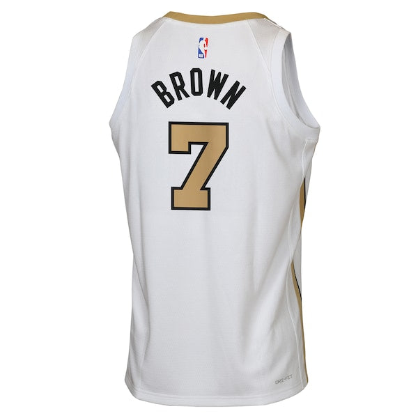 Jaylen Brown Boston Celtics Nike Youth 2025/26 City Edition Swingman Jersey - White - Image 3