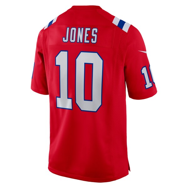 Mac Jones New England Patriots Nike Game Jersey - Red/Navy/White - Image 4