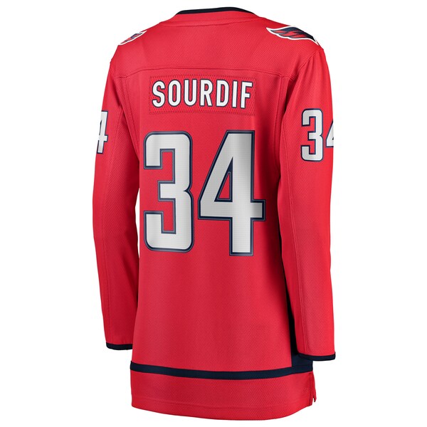 Justin Sourdif Washington Capitals Women's Home Breakaway Jersey - Red - Image 3