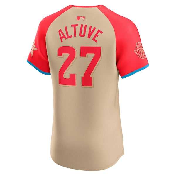 Jose Altuve American League Nike 2024 MLB All-Star Game Elite Player Jersey - Cream - Image 3
