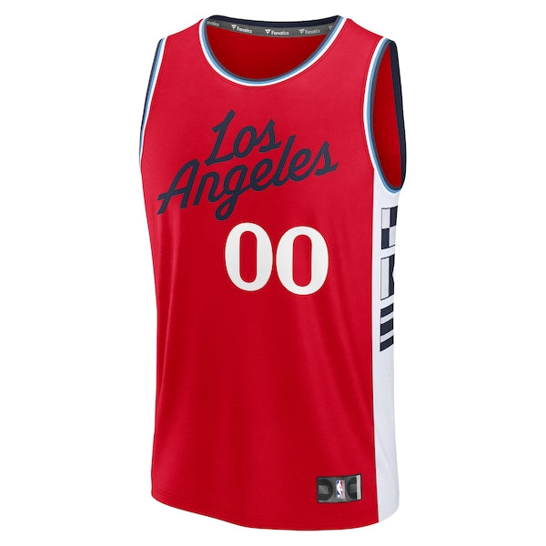 LA Clippers Fast Break Custom Jersey - Statement Edition - Red/White/Navy - Image 3
