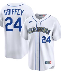 Ken Griffey Jr. Seattle Mariners Nike Throwback Cooperstown Collection Limited Jersey - White