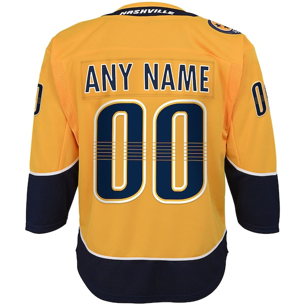 Nashville Predators Youth Home Premier Custom Jersey - Yellow - Image 3