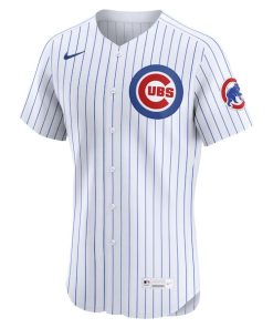 Alternative view of Dansby Swanson Chicago Cubs Nike Home Elite Jersey - White
