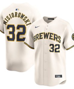 Jacob Misiorowski Milwaukee Brewers Nike Home Limited Jersey - Cream