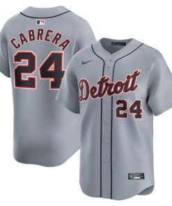 Miguel Cabrera Detroit Tigers Nike Road Limited Player Jersey?¨C Gray