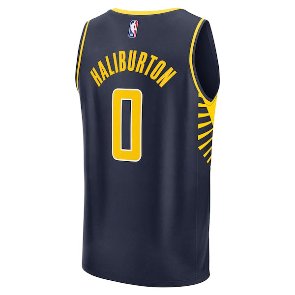 Tyrese Haliburton Indiana Pacers Fast Break Replica Jersey - Icon Edition - Navy - Image 3