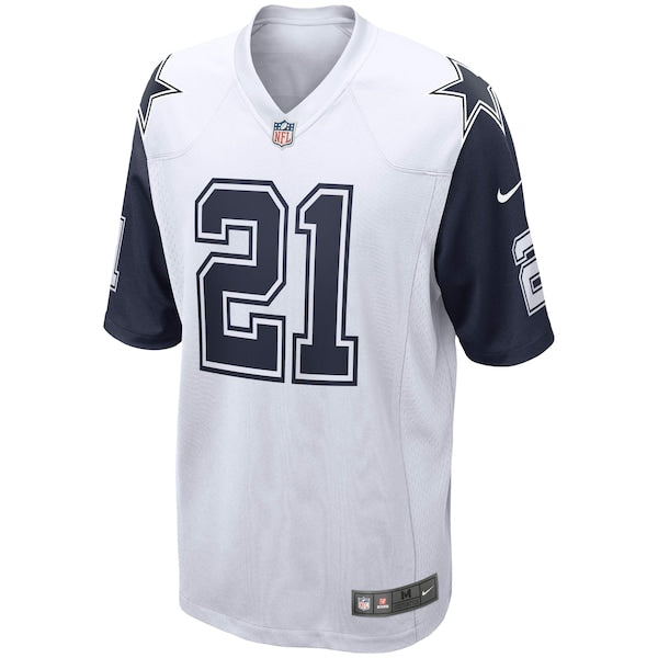 Ezekiel Elliott Dallas Cowboys Nike Alternate Game Jersey - White/Navy - Image 5