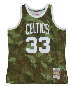 Alternative view of Larry Bird Boston Celtics Hardwood Classics 1985/86 Ghost Green Swingman Jersey - Camo