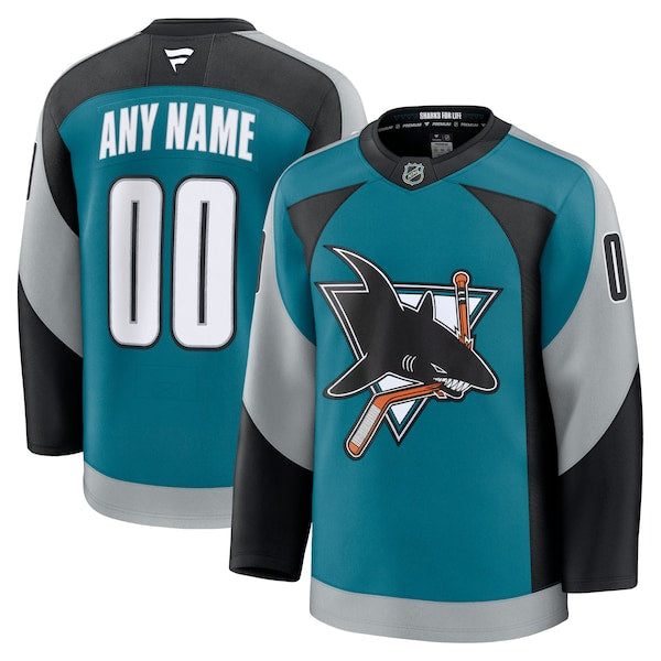 San Jose Sharks Alternate Custom Premium Jersey - Teal