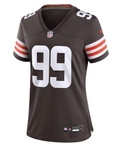 Alternative view of Cameron Thomas Cleveland Browns Nike Women's Team Game Jersey -  Brown