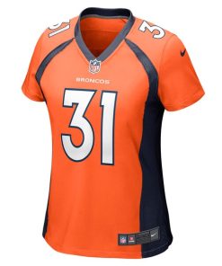 Alternative view of Justin Simmons Denver Broncos Nike Women's Game Jersey - Orange