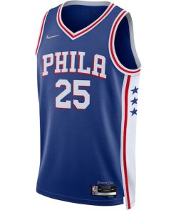 Alternative view of Ben Simmons Philadelphia 76ers Nike 2021/22 Diamond Swingman Jersey - Icon Edition - Royal
