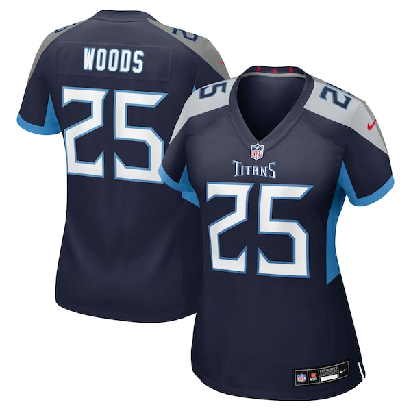 Xavier Woods Tennessee Titans Nike Women's Team Game Jersey - Navy