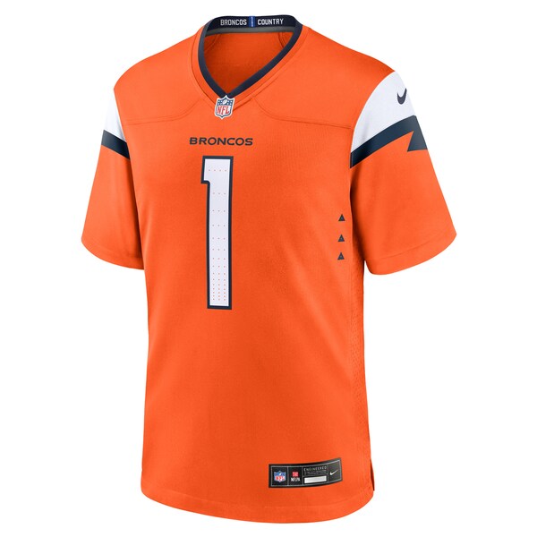 Number 1 Groom Denver Broncos Nike Game Jersey - Orange - Image 2