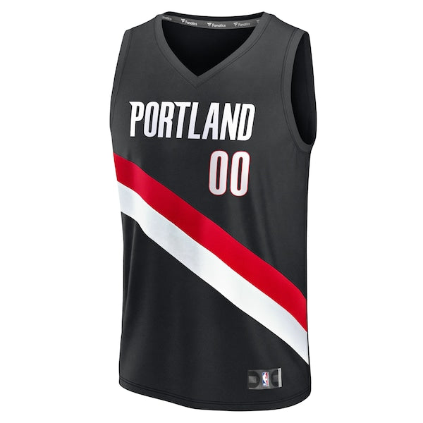 Scoot Henderson Portland Trail Blazers Fast Break Replica Jersey - Icon Edition - Black - Image 2
