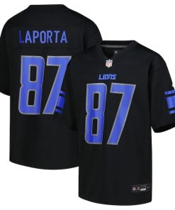 Sam LaPorta Detroit Lions Nike Youth Game Jersey - Black