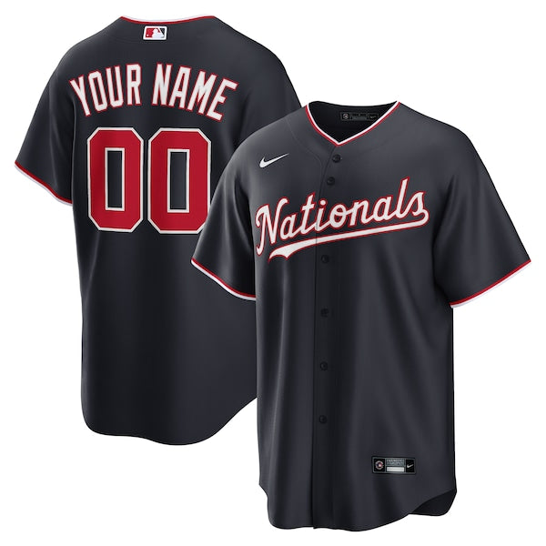 Washington Nationals Nike Alternate Custom Replica Jersey - Navy/White - Image 2