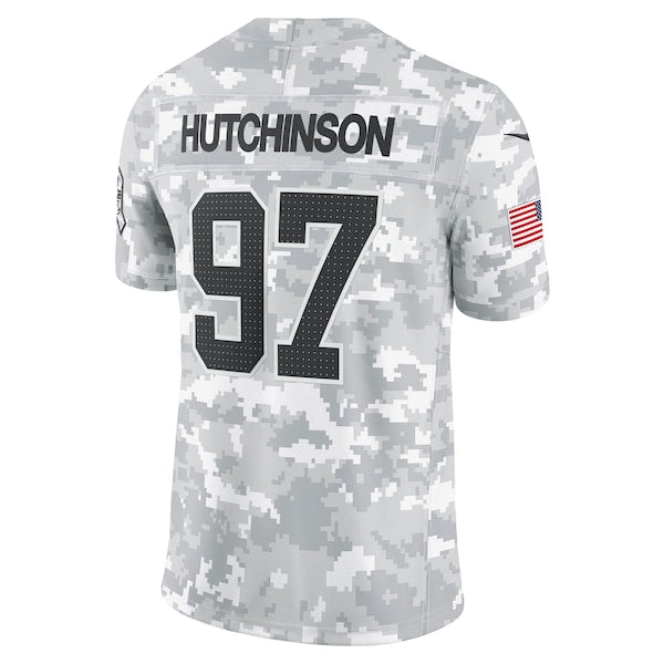 Aidan Hutchinson Detroit Lions Nike 2024 Salute to Service Limited Jersey - Arctic Camo - Image 3