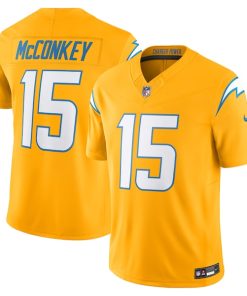 Ladd McConkey Los Angeles Chargers Nike Alternate Charger Power Vapor F.U.S.E. Limited Jersey - Gold/Navy/Powder Blue