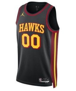 Alternative view of Atlanta Hawks Jordan Brand Unisex 2022/23 Swingman Custom Jersey - Statement Edition - Black