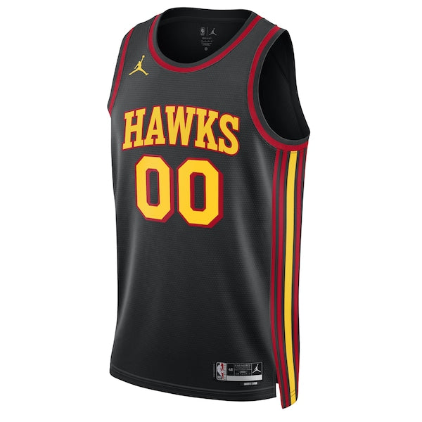 Atlanta Hawks Jordan Brand Unisex 2022/23 Swingman Custom Jersey - Statement Edition - Black - Image 2