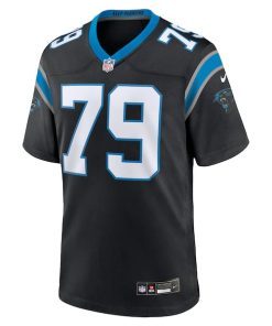 Alternative view of Ikem Ekwonu Carolina Panthers Nike Game Jersey - Black
