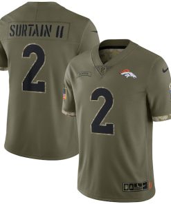 Men's Denver Broncos Patrick Surtain II Nike Olive Salute To Service Limited Jersey