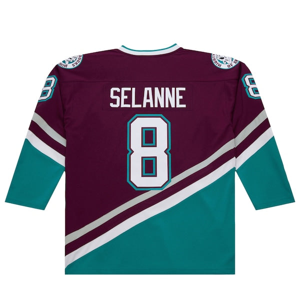 Teemu Selanne Anaheim Ducks 1996-97 Power Play Jersey - Purple/White - Image 4