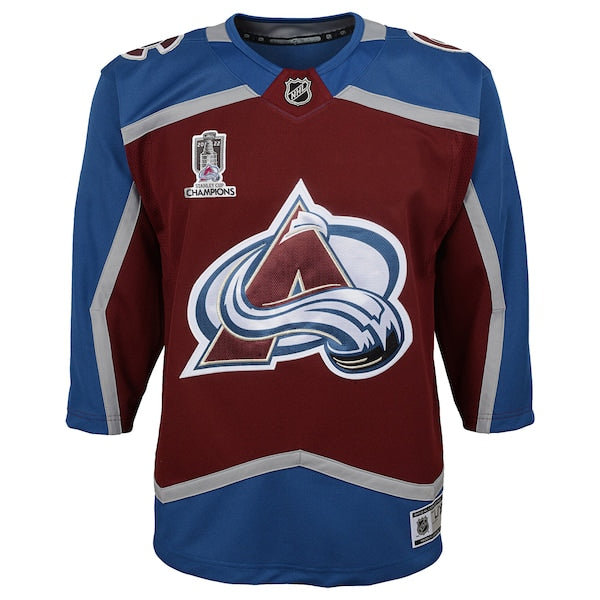 Colorado Avalanche Youth Home 2022 Stanley Cup Champions Premier Jersey - Burgundy - Image 2