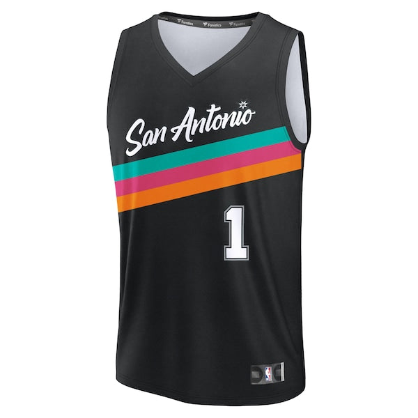 Victor Wembanyama San Antonio Spurs 2025/26 City Edition Fast Break Jersey - Black - Image 2