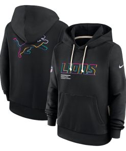 Detroit Lions Nike Women's 2025 NFL Crucial Catch Sideline Standard Issue Dri-FIT Hoodie - Black