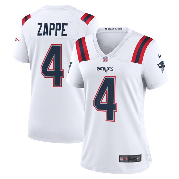 Bailey Zappe New England Patriots Nike Women's Game Player Jersey - White/Navy/Red - Image 2