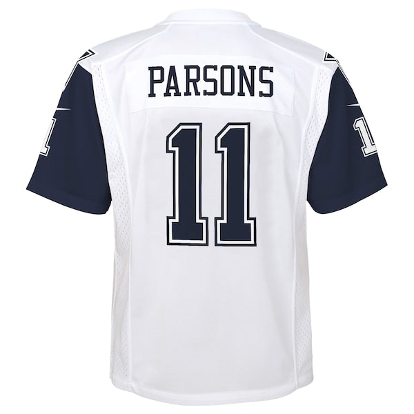 Micah Parsons Dallas Cowboys Nike Youth Alternate Game Jersey - White/Navy - Image 4