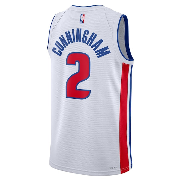 Cade Cunningham Detroit Pistons Nike Unisex Swingman Jersey - Association Edition - White/Blue - Image 4