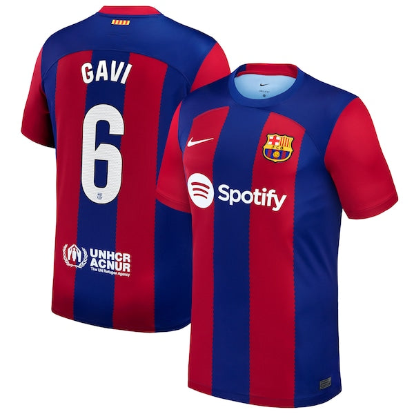 Gavi Barcelona Nike 2023/24 Home Stadium Replica Player Jersey - Royal/Aqua/White - Image 2