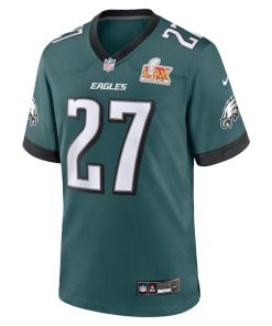 Alternative view of Quinyon Mitchell Philadelphia Eagles Nike Super Bowl LIX Game Player Jersey - Midnight Green