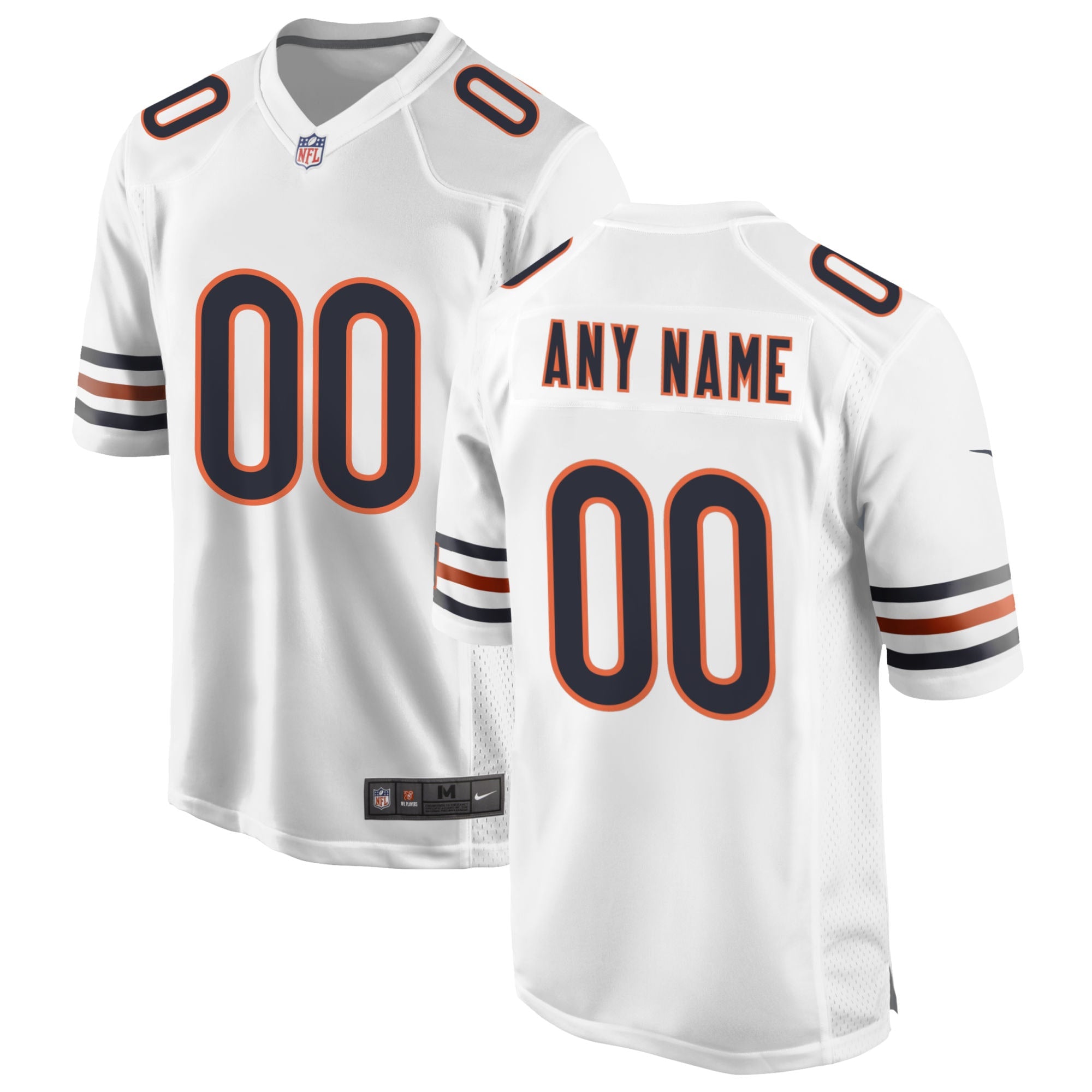 Men's Chicago Bears Nike Alternate Custom Game Jersey - Orange/White/Navy - Image 7