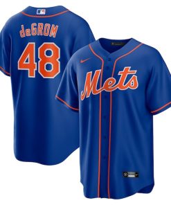 Alternative view of Jacob deGrom New York Mets Nike Alternate Replica Player Name Jersey - Royal/Gray