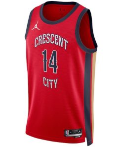 Alternative view of Brandon Ingram New Orleans Pelicans Jordan Brand Unisex Swingman Jersey - Statement Edition - Red