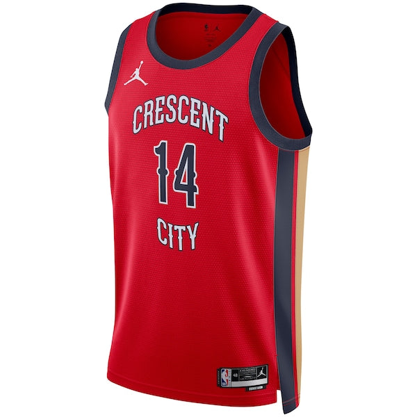 Brandon Ingram New Orleans Pelicans Jordan Brand Unisex Swingman Jersey - Statement Edition - Red - Image 2