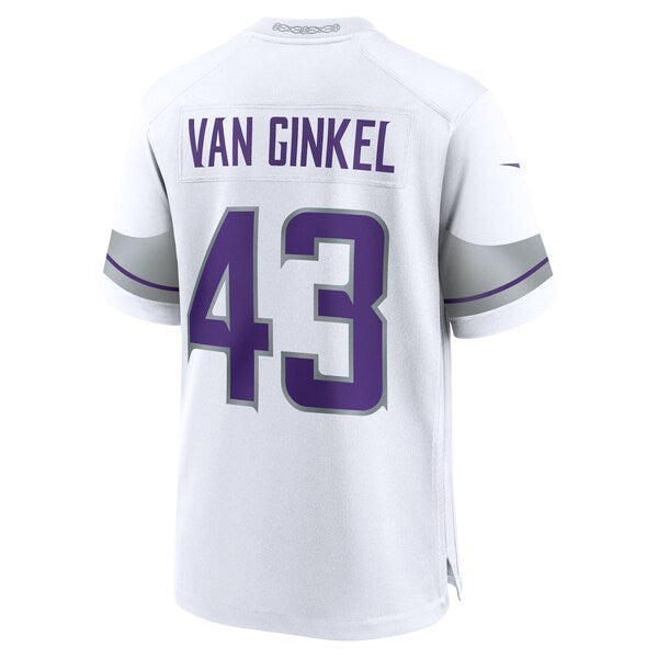 Andrew Van Ginkel Minnesota Vikings Nike Alternate Game Jersey - White/Purple - Image 4