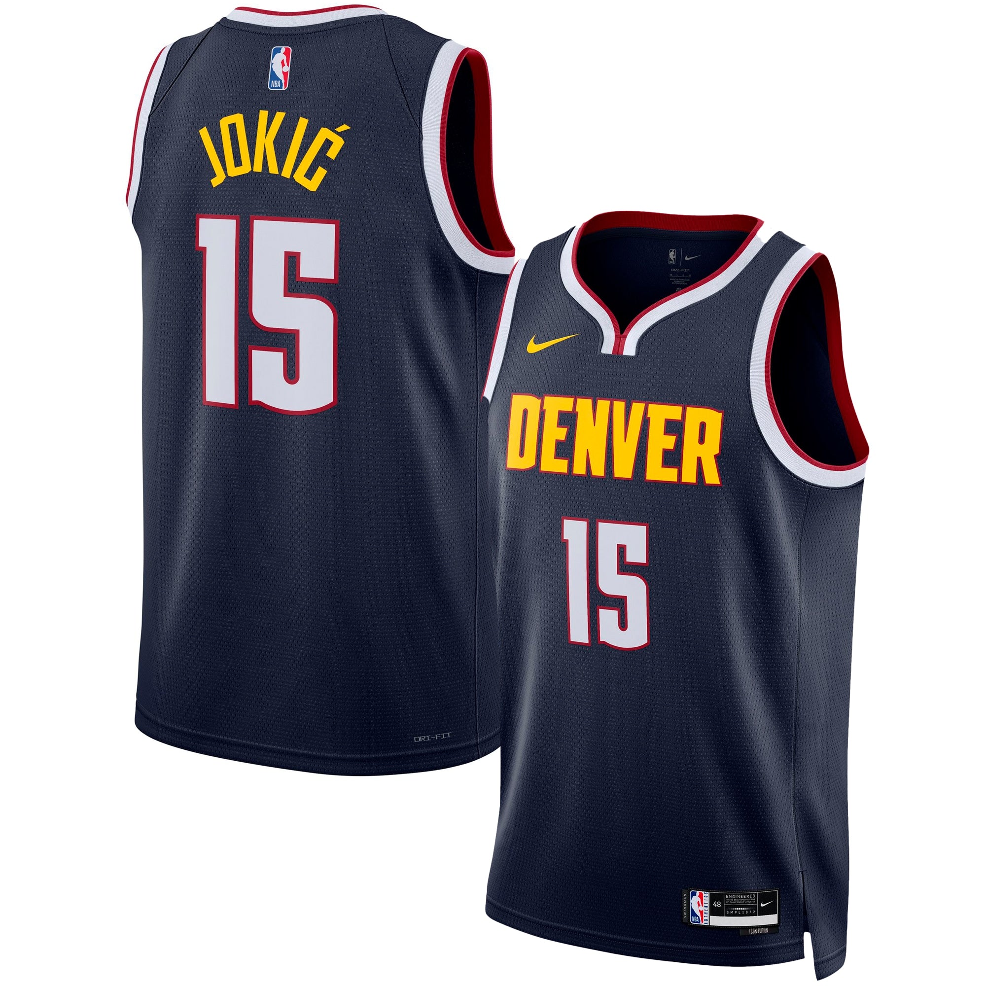 Nikola Jokic Denver Nuggets Nike Unisex Swingman Jersey - Association Edition - White/Navy - Image 5