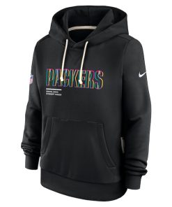Alternative view of Green Bay Packers Nike Women's 2025 NFL Crucial Catch Sideline Standard Issue Dri-FIT Hoodie - Black