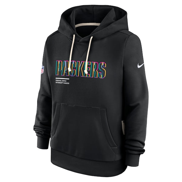 Green Bay Packers Nike Women's 2025 NFL Crucial Catch Sideline Standard Issue Dri-FIT Hoodie - Black - Image 2