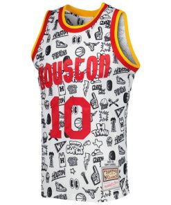 Alternative view of Sam Cassell Houston Rockets 1993/94 Hardwood Classics Doodle Swingman Jersey - White
