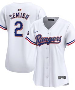 Marcus Semien Texas Rangers Nike Women's 2024 Gold Collection Limited Player Jersey?¨C White