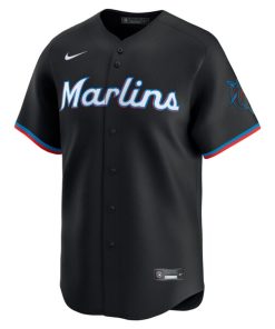 Alternative view of Miami Marlins Nike  Alternate Limited Jersey?¨C Black